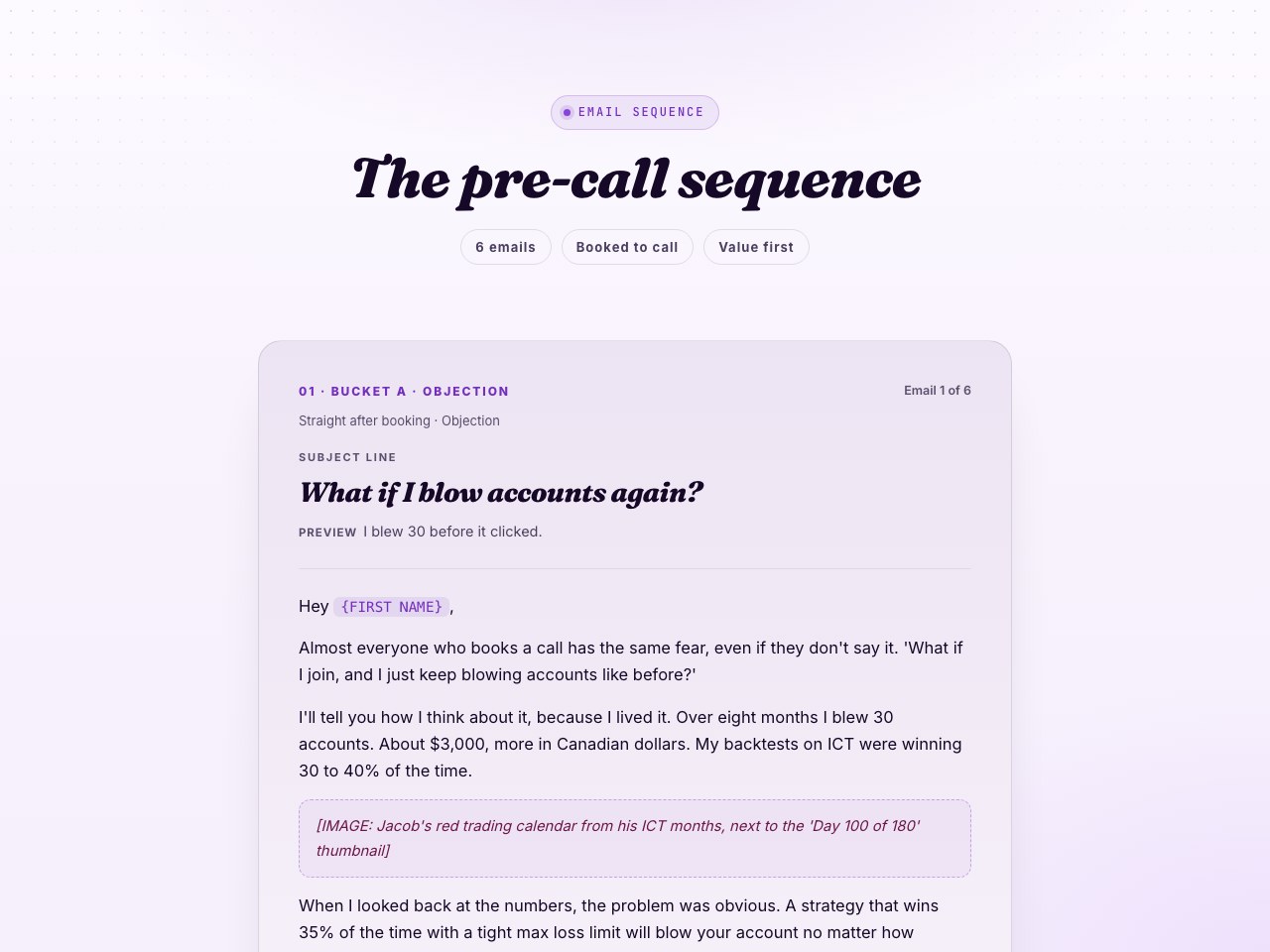 Pre-call sequence preview