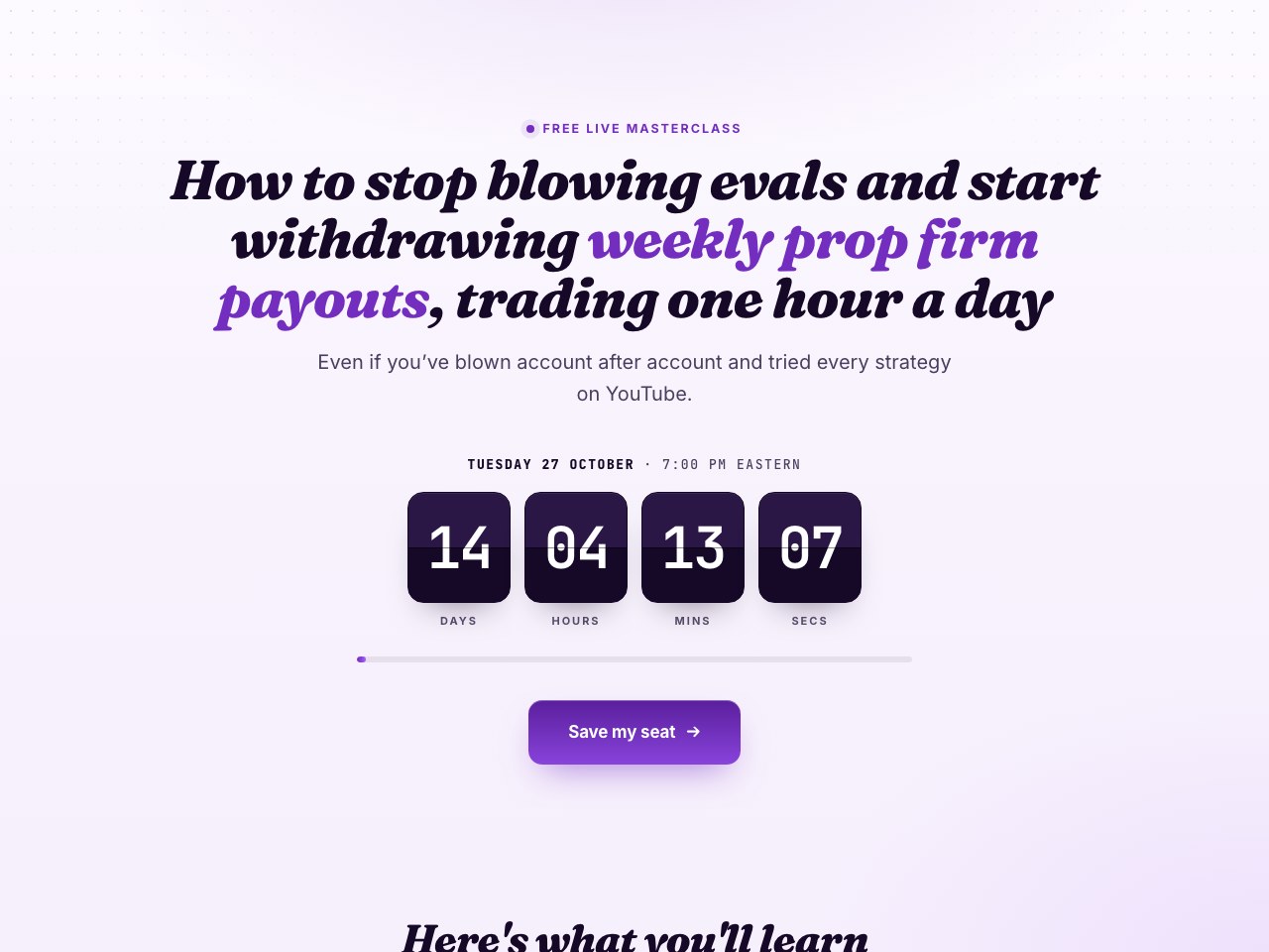Registration page preview