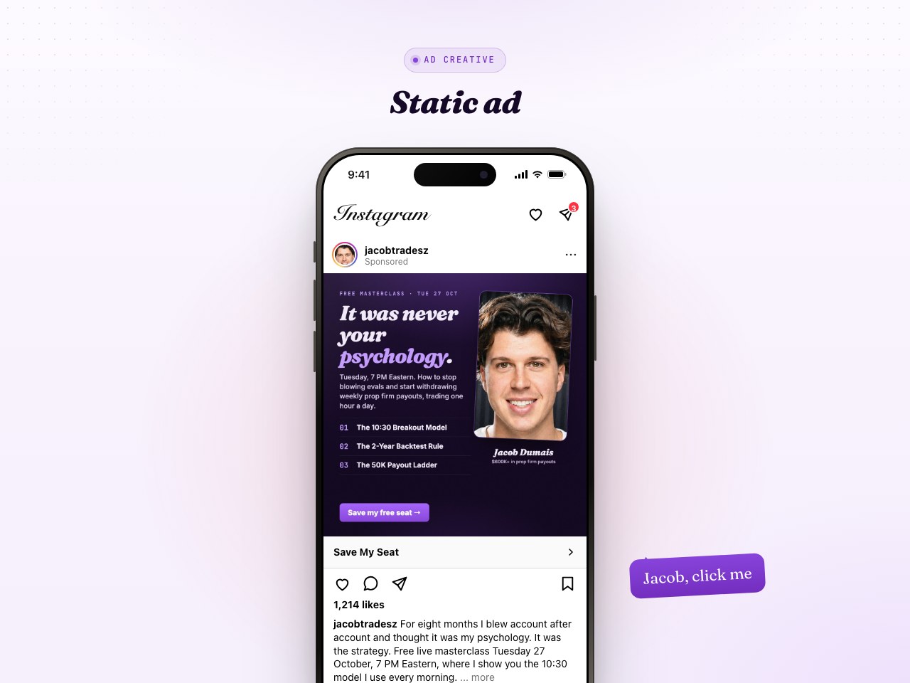 Static ad preview